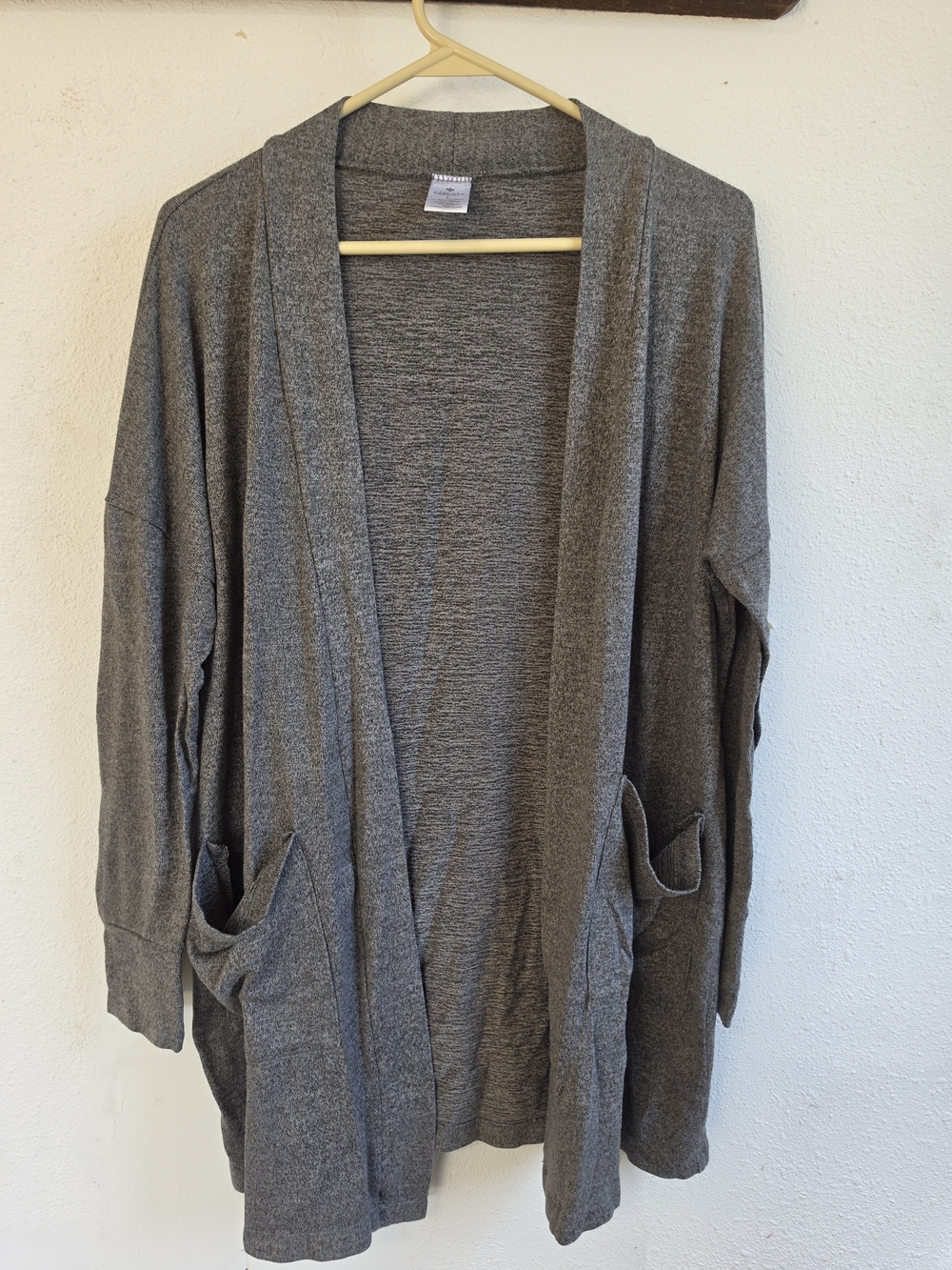 Gray Open-Front Women's Cardigan Sweater